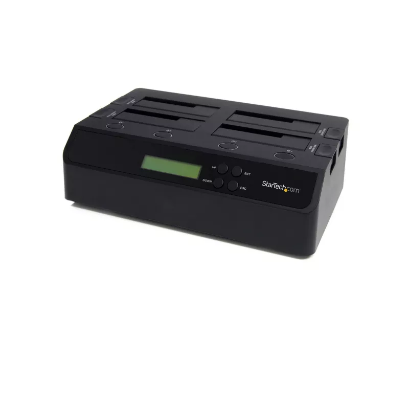 StarTech.com Dock duplicador de discos duros SATA independiente 1:3 USB 3.0 eSATA de 4 bahías