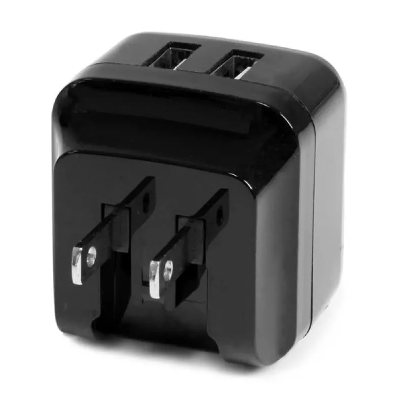 StarTech.com Cargador USB de doble puerto para viajes internacionales – 17W/3,4A – negro