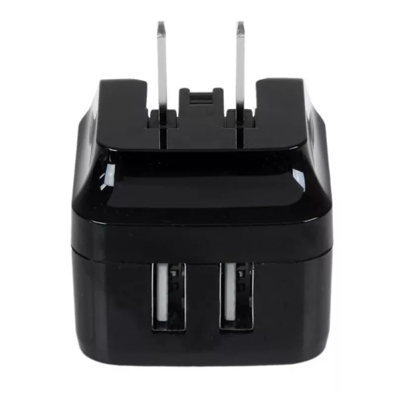 StarTech.com Cargador USB de doble puerto para viajes internacionales – 17W/3,4A – negro