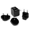 StarTech.com Cargador USB de doble puerto para viajes internacionales – 17W/3,4A – negro