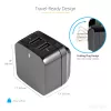 StarTech.com Cargador USB de doble puerto para viajes internacionales – 17W/3,4A – negro