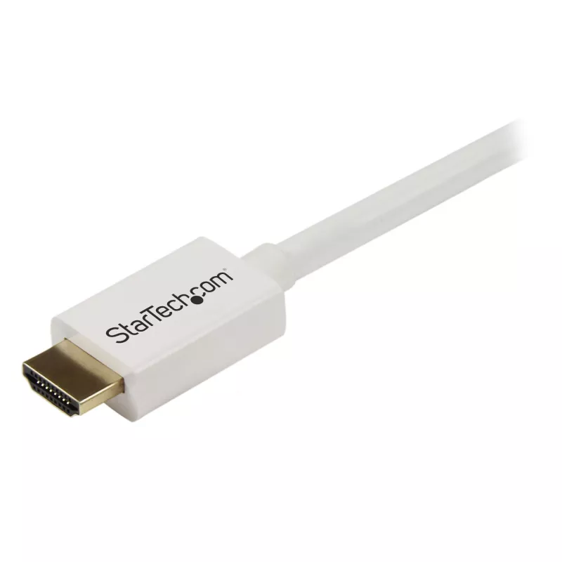 StarTech.com HD3MM5MW cable High Speed HDMI CL3 para instalación en pared, Ultra HD 4K x 2K, M/M, 5 m (16 ft), 30/32 AWG, conectores chapados en oro, blanco