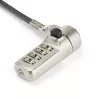 StarTech.com Candado de cable para portátil de 2 m – Candado de seguridad con combinación numérica de 4 dígitos para portátil/sobremesa con ranura Wedge – Candado antirrobo de acero con recubrimiento de vinilo – Portátil