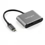 StarTech.com Adaptador de vídeo multipuerto USB-C – Adaptador de monitor USB-C a HDMI 2.0 o DisplayPort 1.2 4K 60Hz – Convertidor de pantalla USB Type-C 2 en 1 HDMI/DP HBR2 HDR – Compatible con Thunderbolt 3