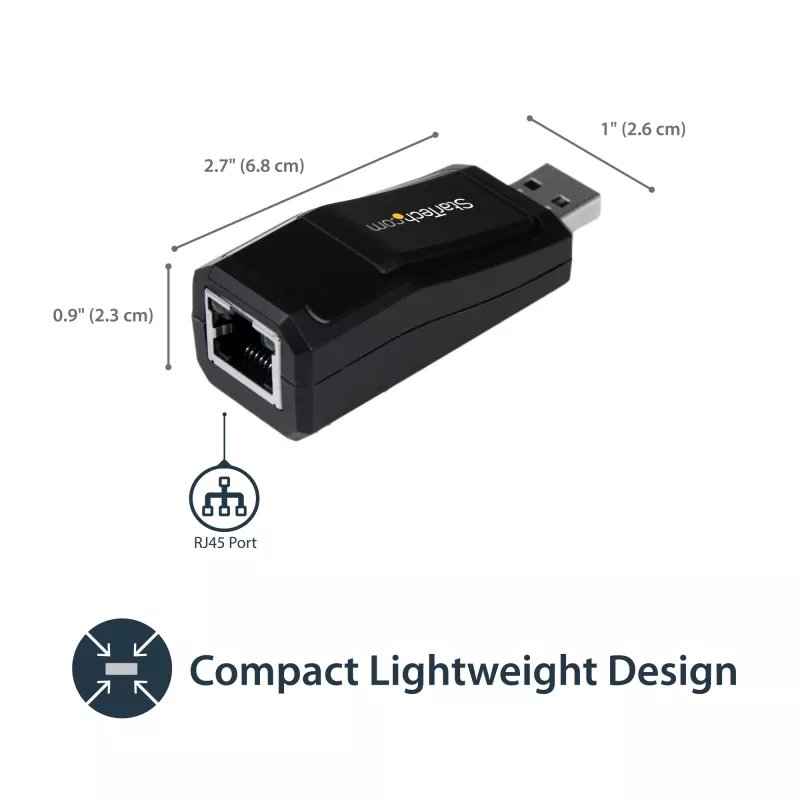 StarTech.com Adaptador de red USB 3.0 a Gigabit Ethernet NIC – 10/100/1000 Mbit/s