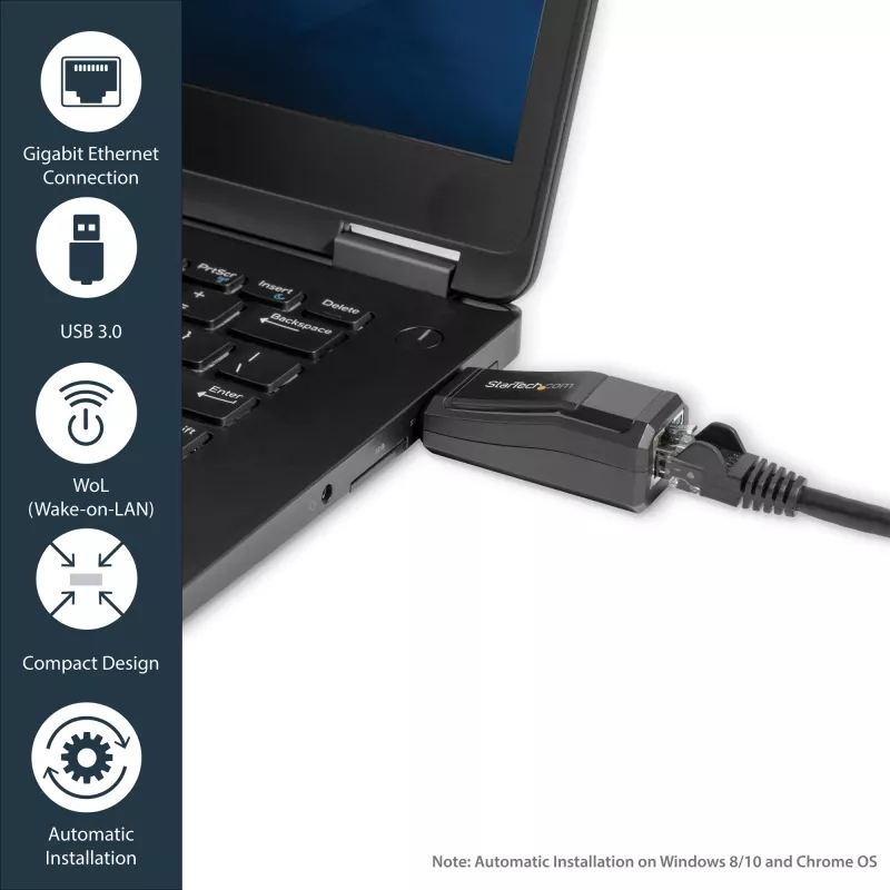 StarTech.com Adaptador de red USB 3.0 a Gigabit Ethernet NIC – 10/100/1000 Mbit/s