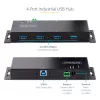 StarTech.com Hub USB 3.0 industrial de 4 puertos 5Gbps, hub USB robusto con protección ESD, montaje en DIN/pared/mesa hub USB-A, ampliación USB con conectores de bloqueo, Heavy Duty – TAA