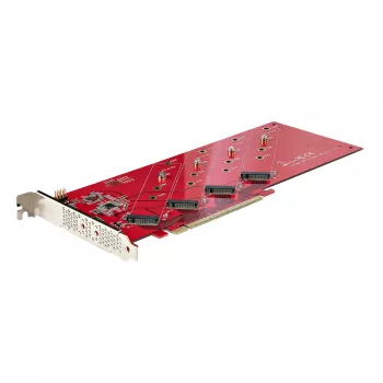 StarTech.com Tarjeta adaptadora PCIe Quad M.2, PCIe x16 a cuatro SSD NVMe o AHCI M.2, PCI Express 4.0, 7,8 GBps/unidad, requiere bifurcación, compatible con Windows/Linux