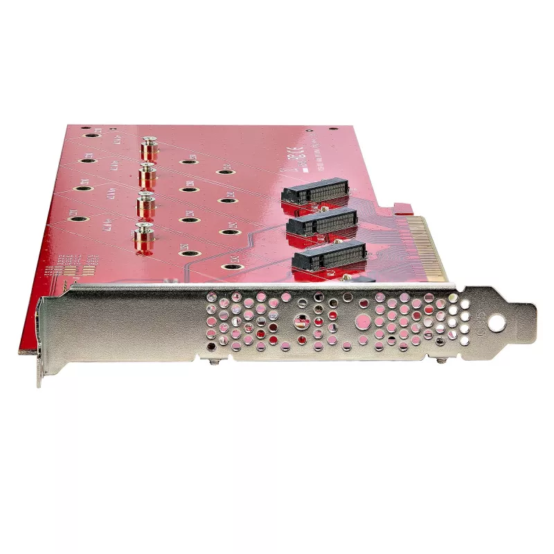 StarTech.com Tarjeta adaptadora PCIe Quad M.2, PCIe x16 a cuatro SSD NVMe o AHCI M.2, PCI Express 4.0, 7,8 GBps/unidad, requiere bifurcación, compatible con Windows/Linux