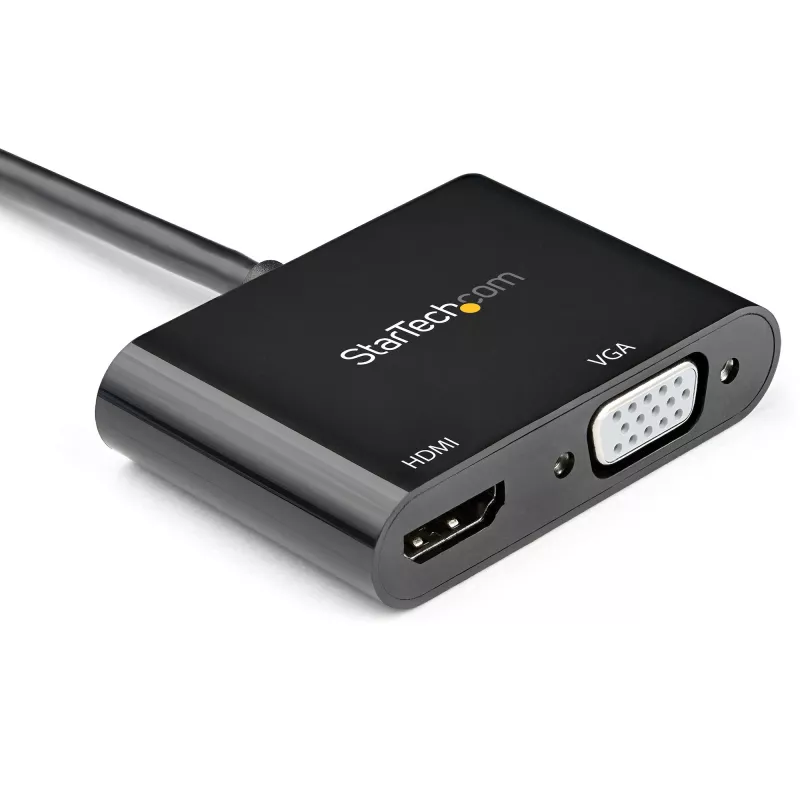 StarTech.com Adaptador DisplayPort a HDMI VGA - Adaptador de monitor DisplayPort 1.2 HBR2 a HDMI 2.0 (4K 60Hz) o VGA 1080p - Dongle convertidor DP a HDMI o VGA - Adaptador de pantalla de vídeo digital