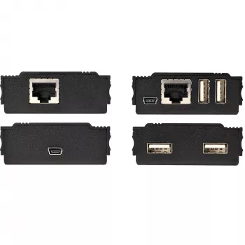 StarTech.com Hub extensor USB 2.0 de 4 puertos mediante un único cable Ethernet CAT5e/CAT6 (RJ45) – 100m – Kit adaptador hub extensor USB – Carcasa metálica – Alimentación externa – 480 Mbit/s