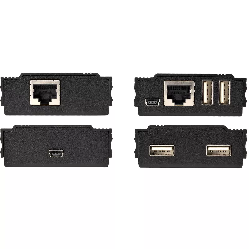 StarTech.com Hub extensor USB 2.0 de 4 puertos mediante un único cable Ethernet CAT5e/CAT6 (RJ45) – 100m – Kit adaptador hub extensor USB – Carcasa metálica – Alimentación externa – 480 Mbit/s