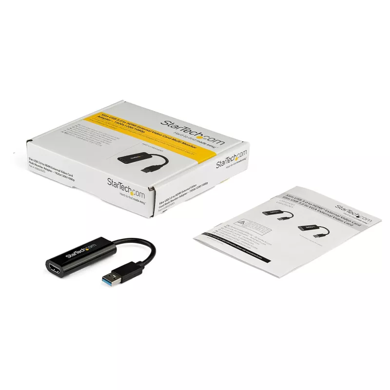 StarTech.com Adaptador USB 3.0 a HDMI, convertidor de monitor USB a HDMI para Windows, 1080P (sin soporte para macOS/ChromeOS/Linux) – TAA
