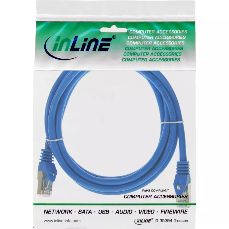 Cable de red InLine SF/UTP Cat.5e RJ-45 2m azul