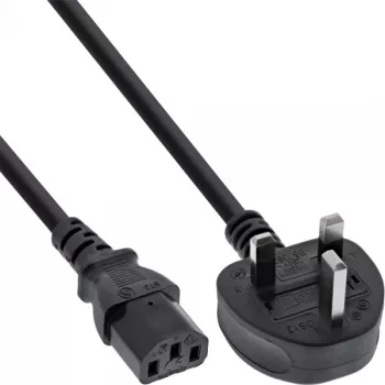 Cable de alimentación InLine conector Reino Unido / conector hembra IEC C13 de 3 polos, 1,8 m