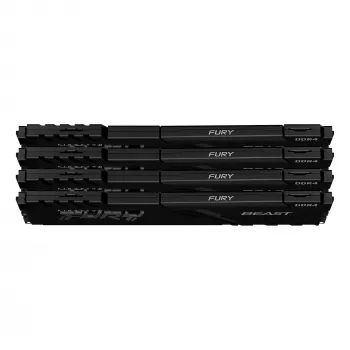 Kingston Technology FURY Beast 64GB 3600MT/s DDR4 CL18 DIMM (kit de 4) negro