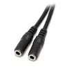 StarTech.com Cable divisor estéreo fino – conector macho de 3,5 mm a 2 conectores hembra de 3,5 mm
