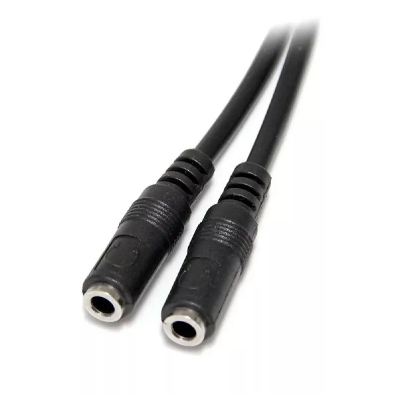 StarTech.com Cable divisor estéreo fino – conector macho de 3,5 mm a 2 conectores hembra de 3,5 mm