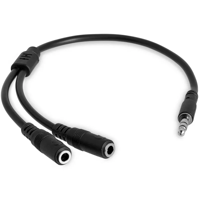 StarTech.com Cable divisor estéreo fino – conector macho de 3,5 mm a 2 conectores hembra de 3,5 mm