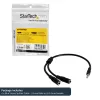 StarTech.com Cable divisor estéreo fino – conector macho de 3,5 mm a 2 conectores hembra de 3,5 mm