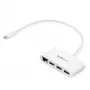 StarTech.com Hub USB-C de 3 puertos con Gigabit Ethernet – USB-C a 3x USB-A – Hub USB 3.0 – Blanco