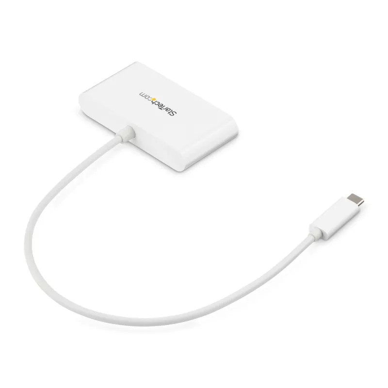 StarTech.com Hub USB-C de 3 puertos con Gigabit Ethernet – USB-C a 3x USB-A – Hub USB 3.0 – Blanco