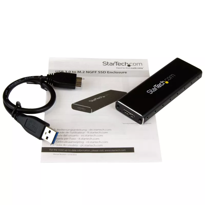 Carcasa para SSD M.2 StarTech.com para SSD M.2 SATA – USB 3.0 (5 Gbit/s) con UASP