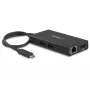 StarTech.com Adaptador multipuerto USB-C – Estación de acoplamiento de viaje USB-C con HDMI 4K – Power Delivery Pass-Through de 60 W, GbE, 2 puertos USB-A 3.0 Hub – Mini dock USB Type-C portátil para portátiles