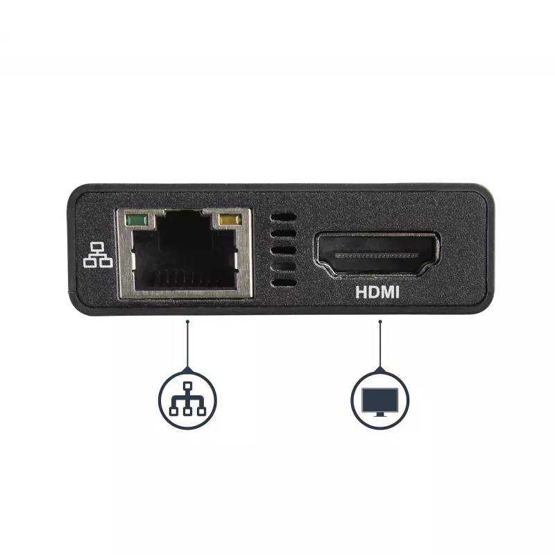 StarTech.com Adaptador multipuerto USB-C – Estación de acoplamiento de viaje USB-C con HDMI 4K – Power Delivery Pass-Through de 60 W, GbE, 2 puertos USB-A 3.0 Hub – Mini dock USB Type-C portátil para portátiles