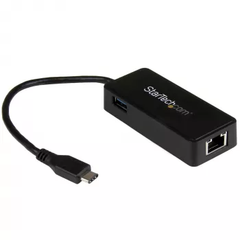 StarTech.com Adaptador de red USB-C a Gigabit con puerto USB 3.0 adicional