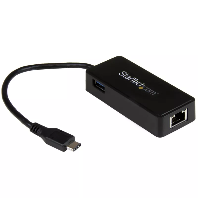 StarTech.com Adaptador de red USB-C a Gigabit con puerto USB 3.0 adicional