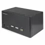 StarTech.com Conmutador KVM DisplayPort de 2 puertos para triple monitor – 4K 60Hz UHD HDR – KVM DP 1.2 de sobremesa con hub USB 3.0 de 2 puertos (5 Gbit/s) y 4 puertos USB 2.0 HID, audio – Conmutación por tecla de acceso rápido – TAA