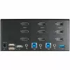 StarTech.com Conmutador KVM DisplayPort de 2 puertos para triple monitor – 4K 60Hz UHD HDR – KVM DP 1.2 de sobremesa con hub USB 3.0 de 2 puertos (5 Gbit/s) y 4 puertos USB 2.0 HID, audio – Conmutación por tecla de acceso rápido – TAA