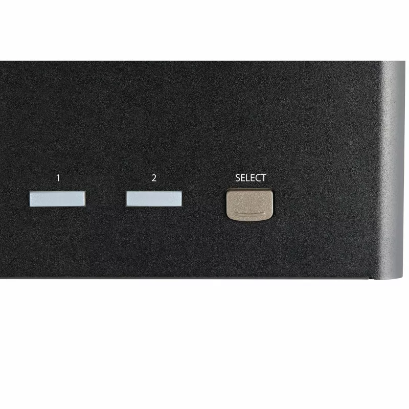 StarTech.com Conmutador KVM DisplayPort de 2 puertos para triple monitor – 4K 60Hz UHD HDR – KVM DP 1.2 de sobremesa con hub USB 3.0 de 2 puertos (5 Gbit/s) y 4 puertos USB 2.0 HID, audio – Conmutación por tecla de acceso rápido – TAA