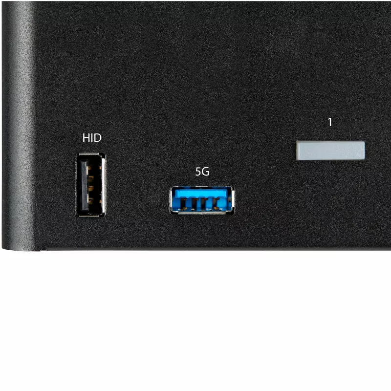 StarTech.com Conmutador KVM DisplayPort de 2 puertos para triple monitor – 4K 60Hz UHD HDR – KVM DP 1.2 de sobremesa con hub USB 3.0 de 2 puertos (5 Gbit/s) y 4 puertos USB 2.0 HID, audio – Conmutación por tecla de acceso rápido – TAA