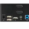 StarTech.com Conmutador KVM DisplayPort de 2 puertos para triple monitor – 4K 60Hz UHD HDR – KVM DP 1.2 de sobremesa con hub USB 3.0 de 2 puertos (5 Gbit/s) y 4 puertos USB 2.0 HID, audio – Conmutación por tecla de acceso rápido – TAA