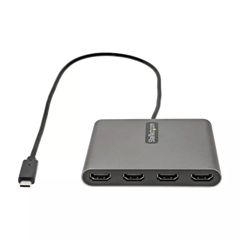 StarTech.com Adaptador USB-C a Quad HDMI, convertidor USB-C a 4x monitor HDMI para Windows (sin soporte para macOS/ChromeOS/Linux) - TAA