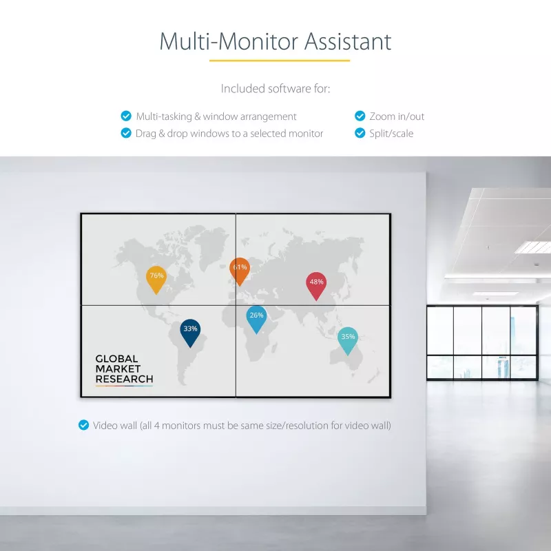 StarTech.com Adaptador USB-C a Quad HDMI, convertidor USB-C a 4x monitor HDMI para Windows (sin soporte para macOS/ChromeOS/Linux) - TAA