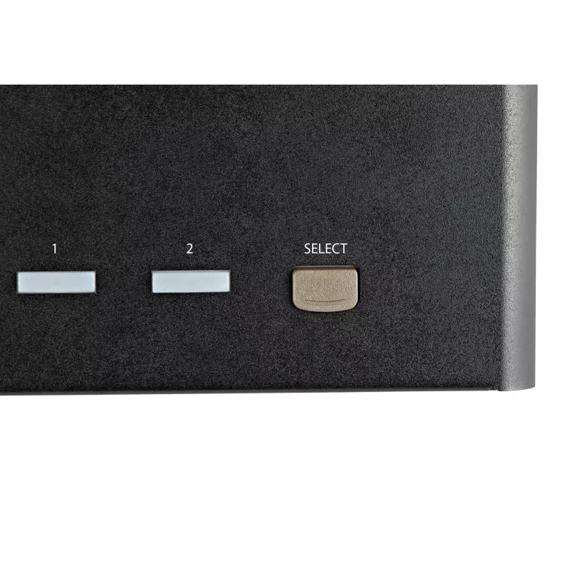 StarTech.com Conmutador KVM DisplayPort de 2 puertos para cuatro monitores – 4K 60Hz UHD HDR – KVM DP 1.2 4K de sobremesa con hub USB 3.0 de 2 puertos (5 Gbit/s) y 4 puertos USB 2.0 HID, audio – Conmutación por tecla de acceso rápido – TAA