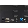 StarTech.com Conmutador KVM DisplayPort de 2 puertos para cuatro monitores – 4K 60Hz UHD HDR – KVM DP 1.2 4K de sobremesa con hub USB 3.0 de 2 puertos (5 Gbit/s) y 4 puertos USB 2.0 HID, audio – Conmutación por tecla de acceso rápido – TAA