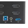 StarTech.com Conmutador KVM DisplayPort de 2 puertos para cuatro monitores – 4K 60Hz UHD HDR – KVM DP 1.2 4K de sobremesa con hub USB 3.0 de 2 puertos (5 Gbit/s) y 4 puertos USB 2.0 HID, audio – Conmutación por tecla de acceso rápido – TAA