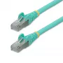 StarTech.com NLAQ-1M-CAT6A-PATCH cable Ethernet CAT6a de 1 m, LSZH, 10GbE, S/FTP, PoE++ (IEEE 802.3bt), RJ-45 sin enganches, aguamarina
