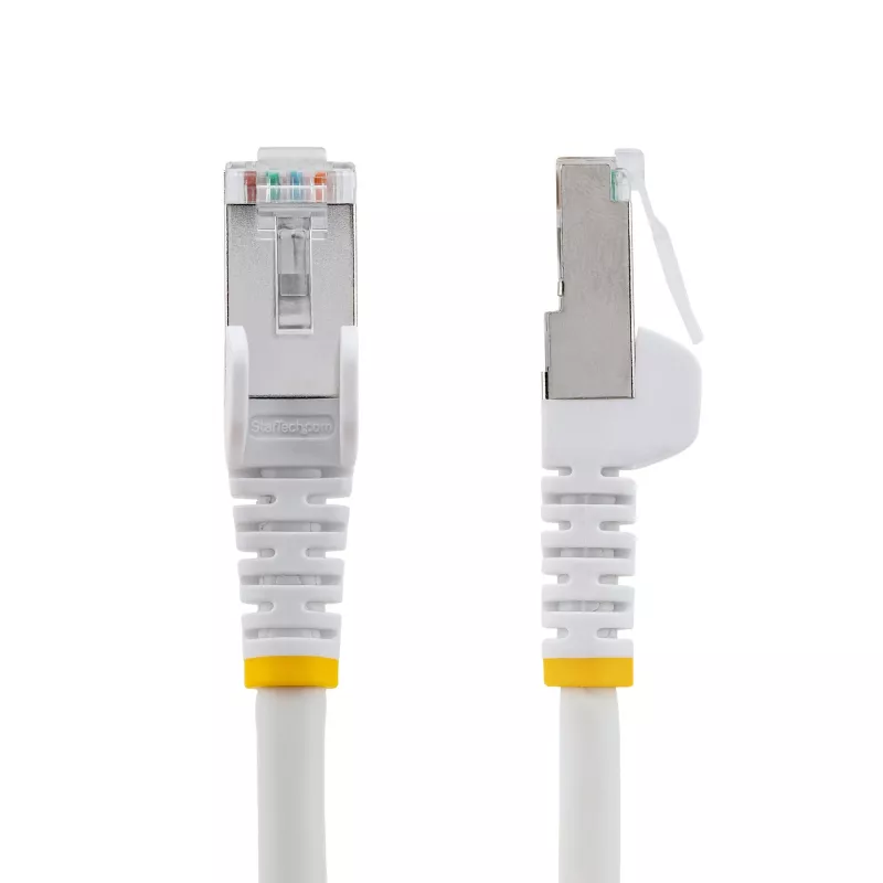 StarTech.com Cable Ethernet CAT6a de 5m - Blanco - Low Smoke Zero Halogen (LSZH) - 10GbE 500MHz 100W PoE++ RJ-45 sin enganches con alivio de tensión Cable de red S/FTP