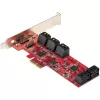 StarTech.com Tarjeta SATA PCIe - Tarjeta de expansión PCIe SATA de 10 puertos - 6 Gbit/s - Perfil bajo/completo - Conectores SATA apilados - ASM1062 Non-RAID - Convertidor/adaptador PCI Express a SATA