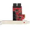 StarTech.com Tarjeta SATA PCIe - Tarjeta de expansión PCIe SATA de 10 puertos - 6 Gbit/s - Perfil bajo/completo - Conectores SATA apilados - ASM1062 Non-RAID - Convertidor/adaptador PCI Express a SATA