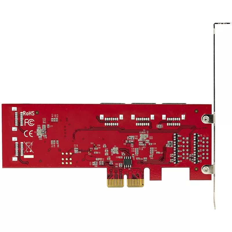 StarTech.com Tarjeta SATA PCIe - Tarjeta de expansión PCIe SATA de 10 puertos - 6 Gbit/s - Perfil bajo/completo - Conectores SATA apilados - ASM1062 Non-RAID - Convertidor/adaptador PCI Express a SATA