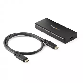 StarTech.com M2E1BRU31C carcasa para SSD M.2 NVMe PCIe, USB-C 10 Gbit/s (USB 3.2 Gen 2), aluminio resistente, M-Key, IP67, compatible con Thunderbolt 3, negro