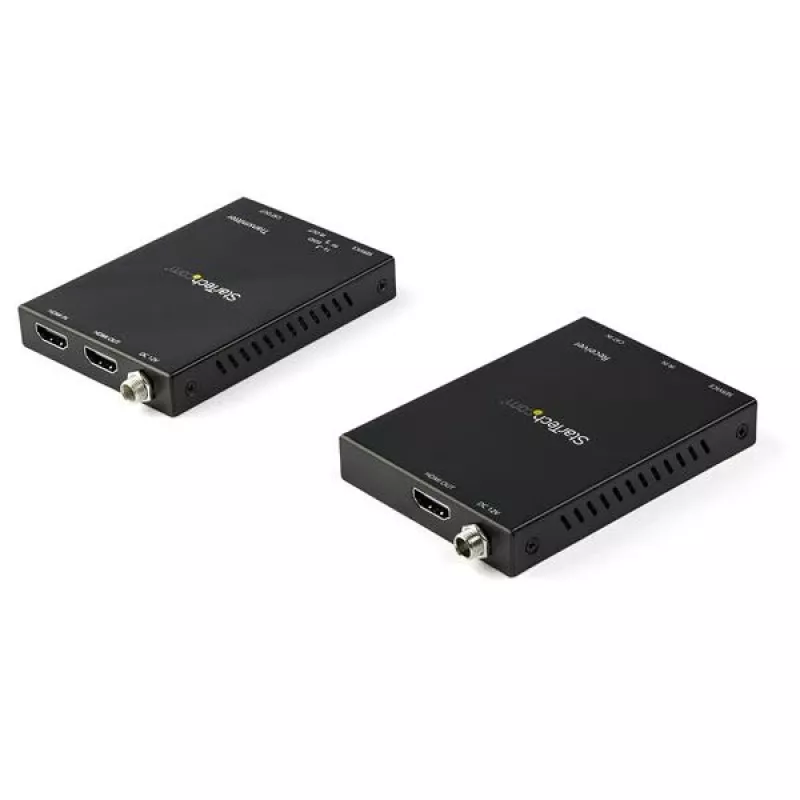 StarTech.com Kit extensor HDMI sobre CAT6 - 4K 60Hz, 3840 x 2160 píxeles, transmisor y receptor AV, 50 m, cableado, negro, HDCP
