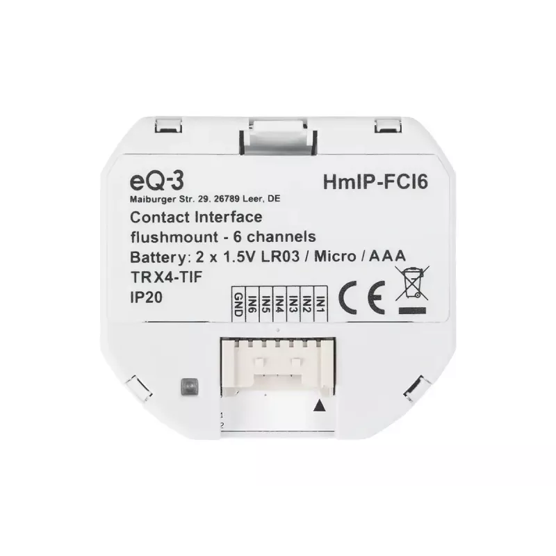 Homematic IP HmIP-FCI6 Interfaz de contacto empotrable, 6 canales, 868 MHz