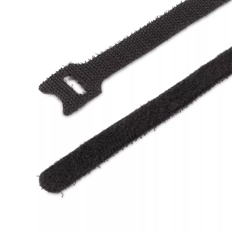 StarTech.com Bridas de velcro de 6in - pack de 50 - negro - bridas reutilizables - ajustables y flexibles - organizador de cables para gestión de cables - bridas con lazo de alambre